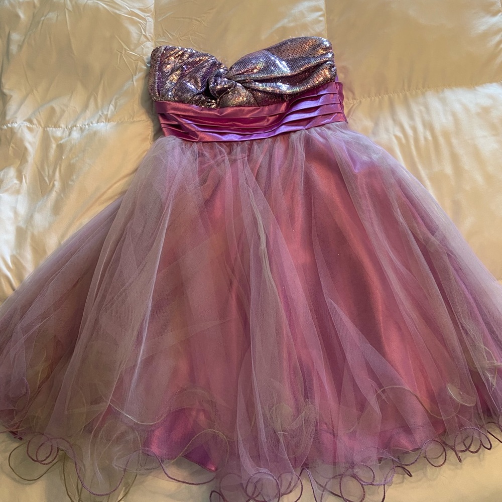 Juniors Lilac Strapless Prom Dress Size 9
